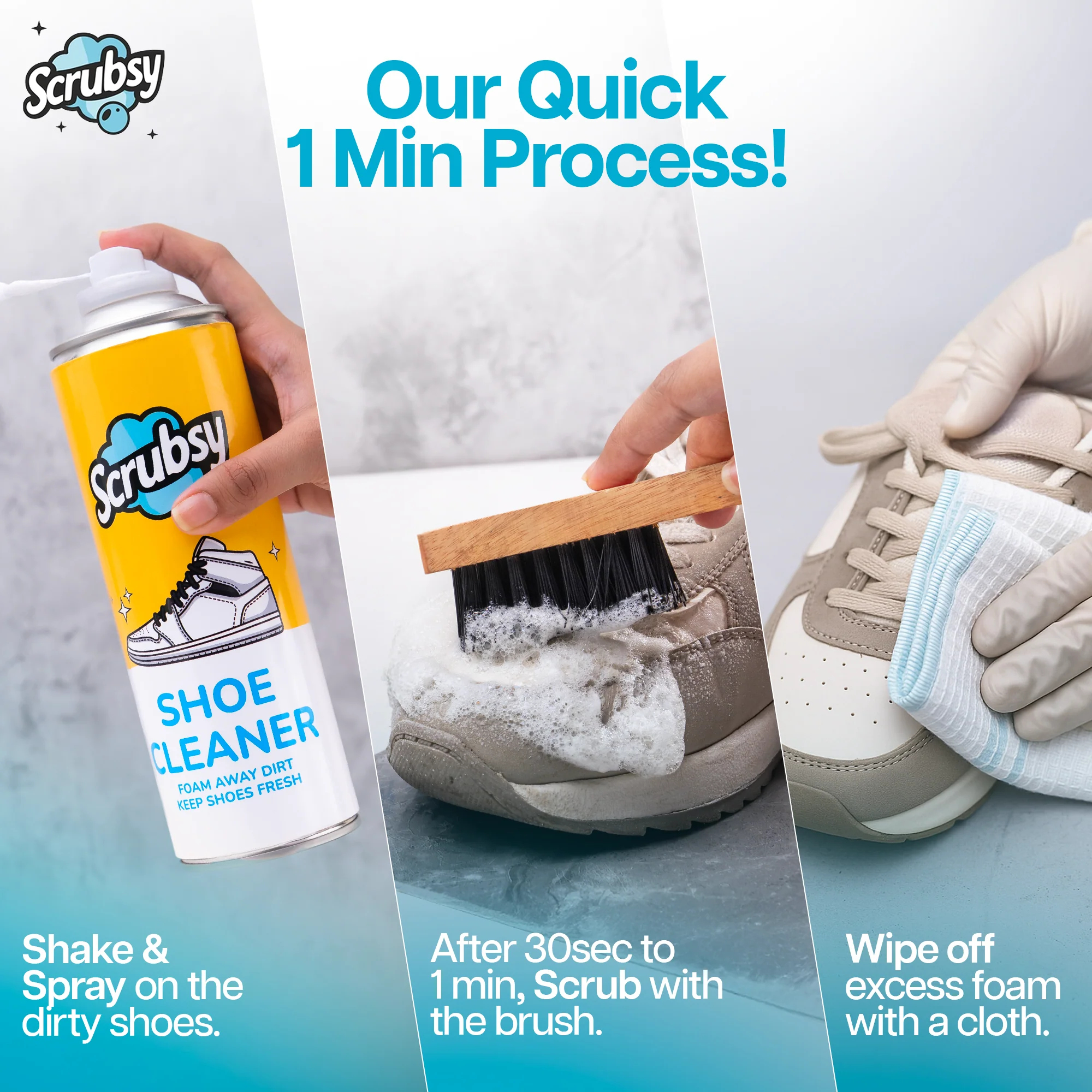 India's #1 Foam-Based Footwear Cleaner (Free Cleaning Brush) (Pack of 2) - Image 4
