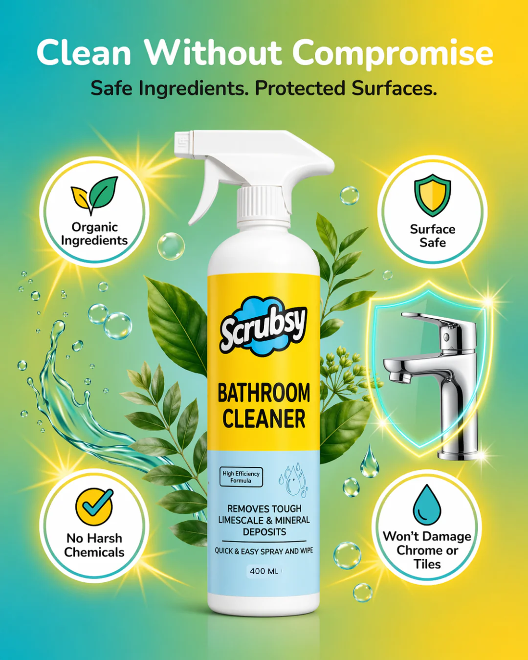 Scrubsy All-in-1 Bathroom Cleaner (400ml + 400ml FREE) - Image 5