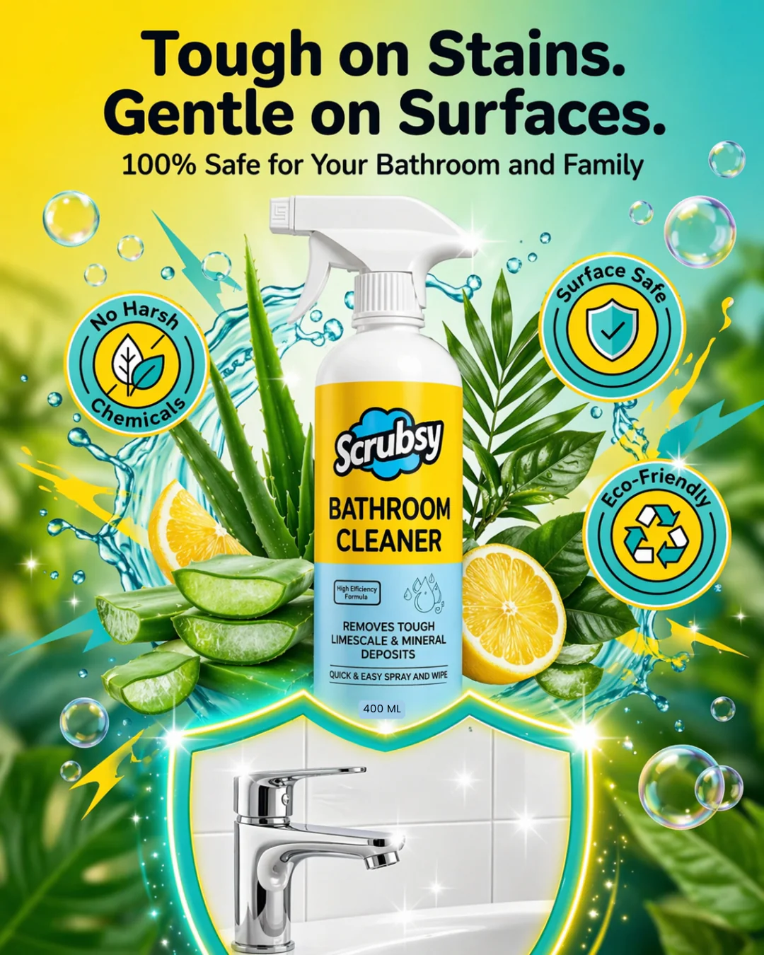 Scrubsy All-in-1 Bathroom Cleaner (400ml + 400ml FREE) - Image 7