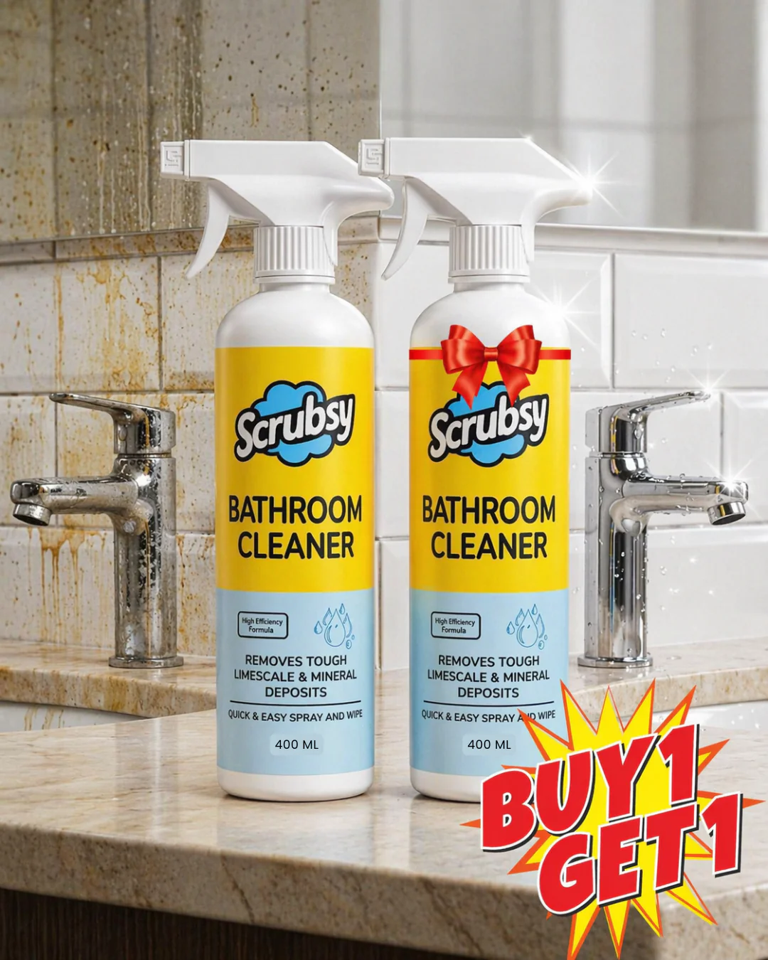 Scrubsy All-in-1 Bathroom Cleaner (400ml + 400ml FREE) - Image 8